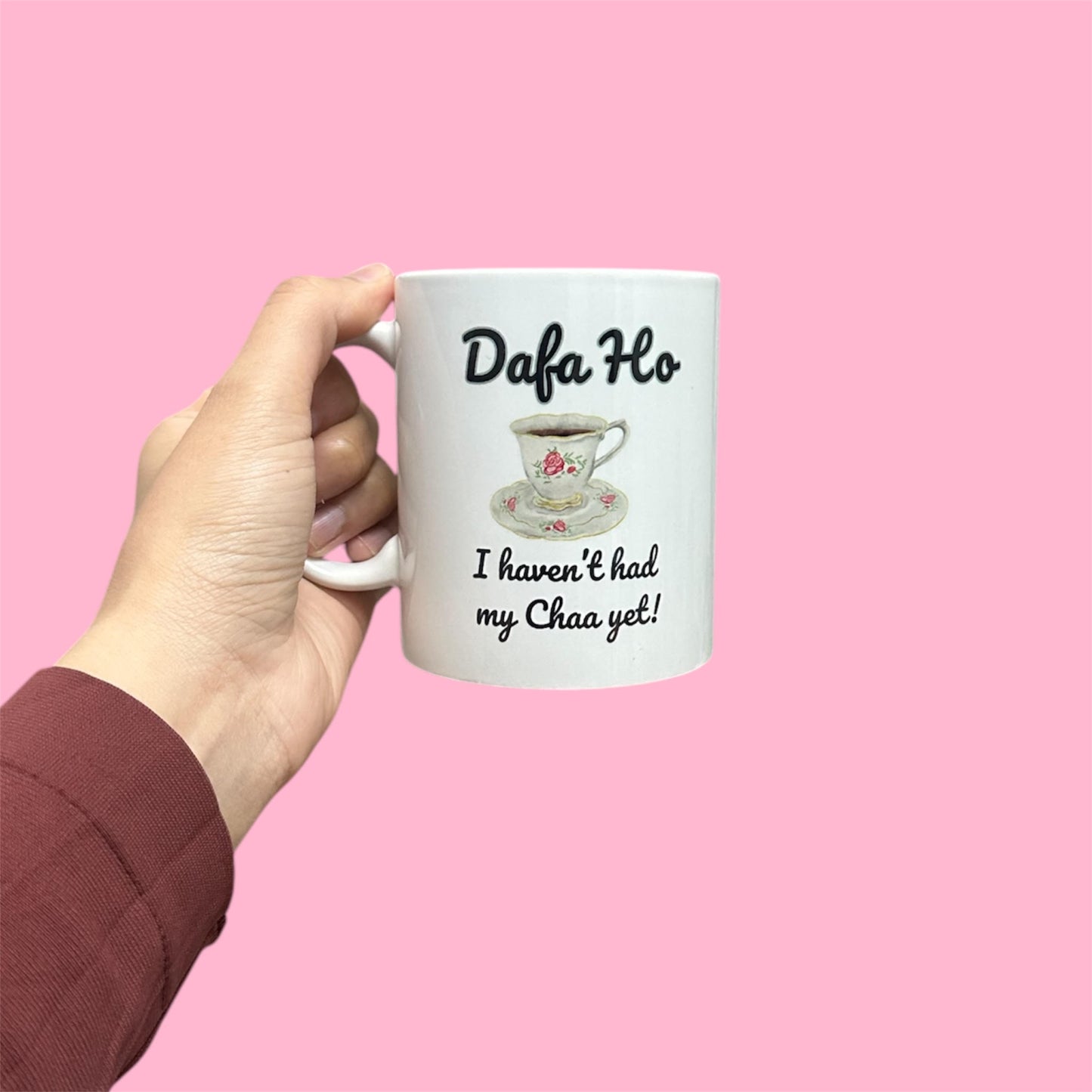 Dafa Ho, I Haven't Had My Chaa Yet! – 11oz Ceramic Mug | Desi Humor Gift